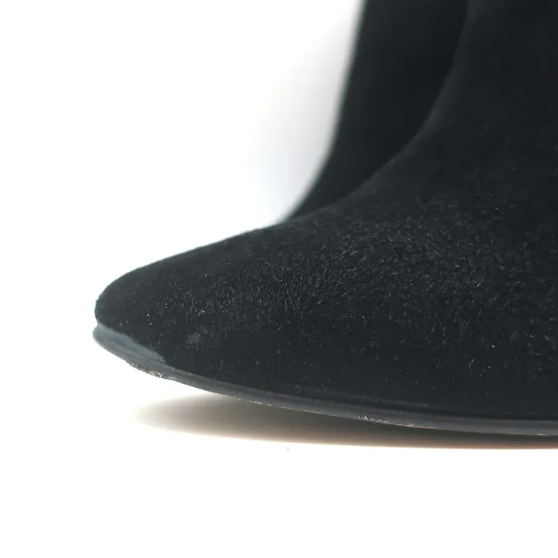 Bottes chevilles Chloe en daim noir Taille 41 Bottines à talon haut