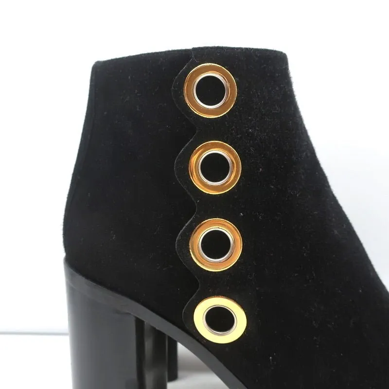 Bottes chelsea Chloe à passepoil en daim noir Flo pointure 38.5 à bout pointu