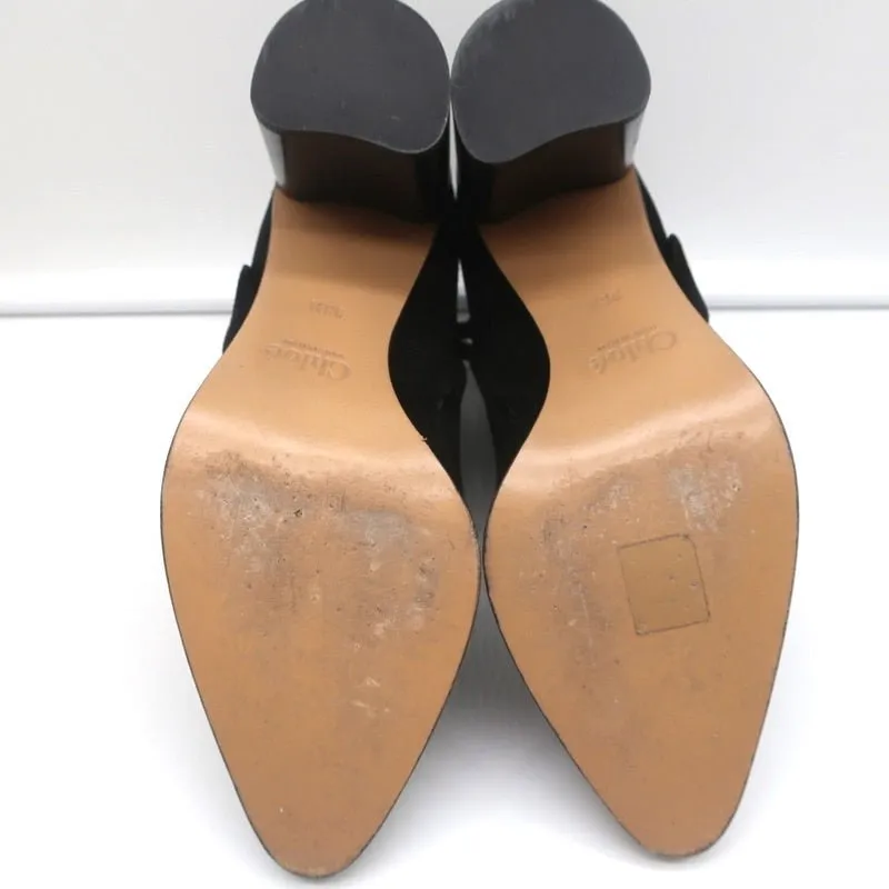 Bottes chelsea Chloe à passepoil en daim noir Flo pointure 38.5 à bout pointu