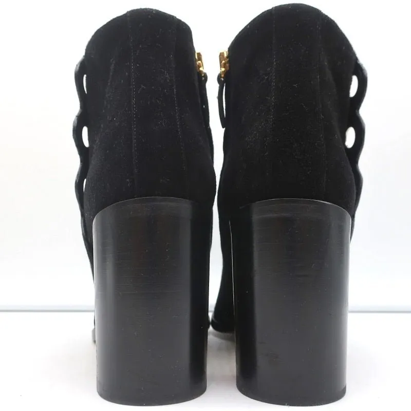 Bottes chelsea Chloe à passepoil en daim noir Flo pointure 38.5 à bout pointu