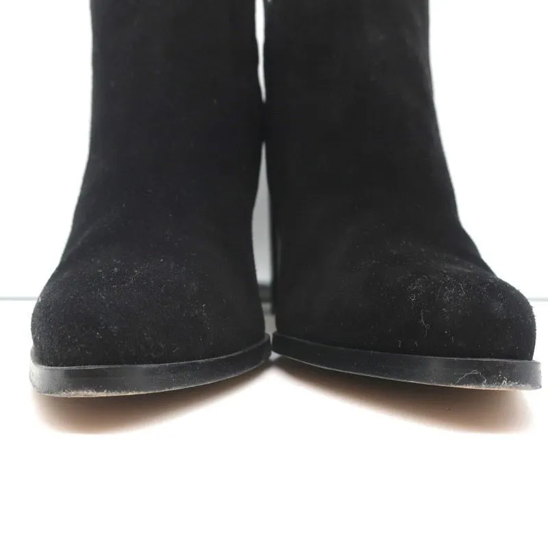 Bottes chelsea Chloe à passepoil en daim noir Flo pointure 38.5 à bout pointu