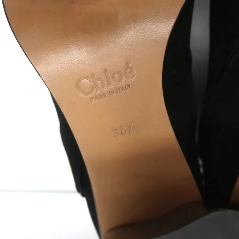 Bottes chelsea Chloe à passepoil en daim noir Flo pointure 38.5 à bout pointu