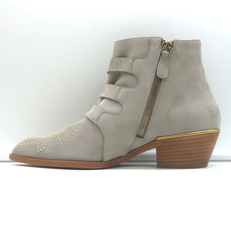 Bottes chelsea Chloe Susanna à clous gris cendre en daim taille 36 avec boucle NEUVES