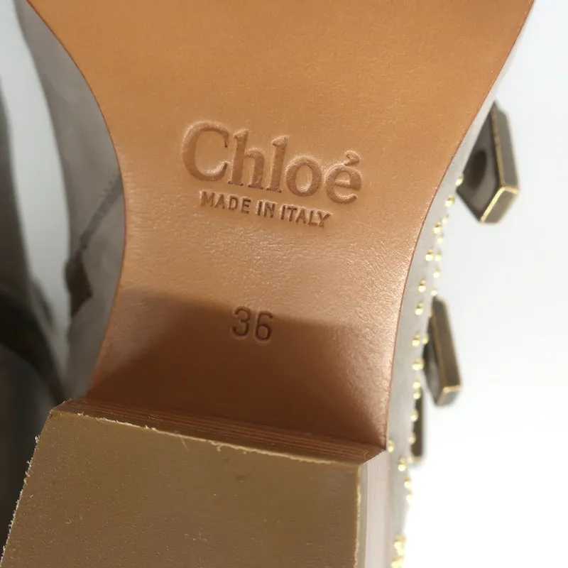 Bottes chelsea Chloe Susanna à clous gris cendre en daim taille 36 avec boucle NEUVES