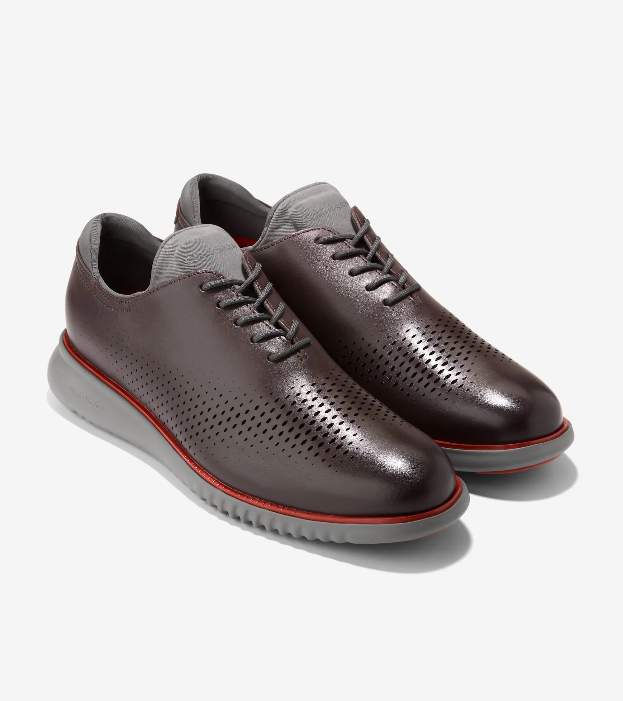 Cole Haan Chaussures Homme 2.ZEROGRAND Oxford à Bout Effilé Doublé avec Motif Aile Laser