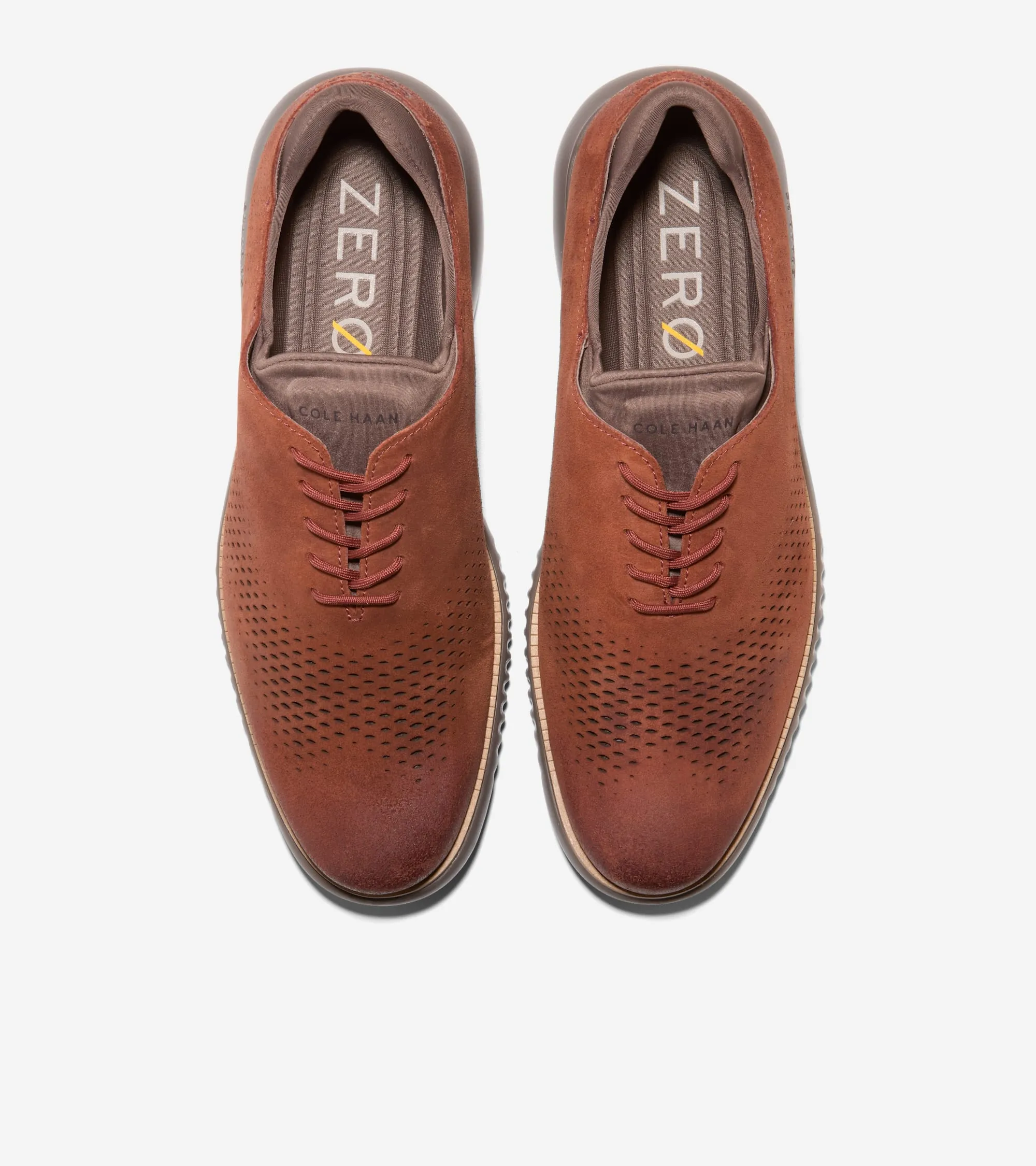 Cole Haan Chaussures Homme 2.ZEROGRAND Oxford à Bout Effilé Doublé avec Motif Aile Laser