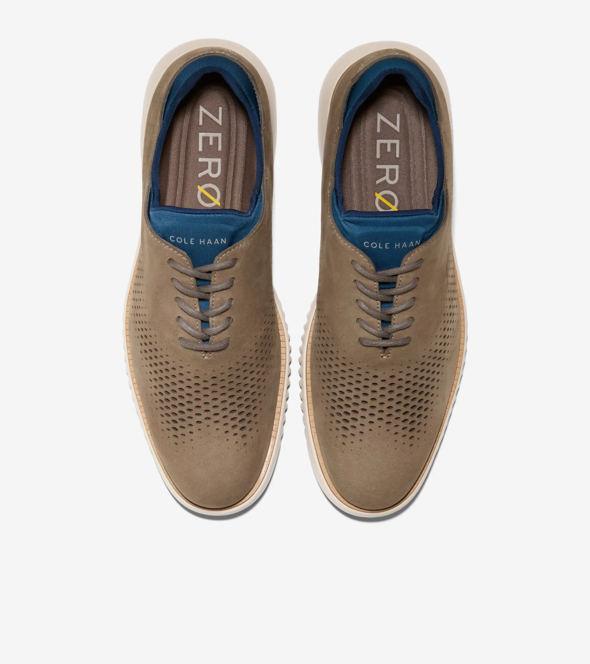 Cole Haan Chaussures Homme 2.ZEROGRAND Oxford à Bout Effilé Doublé avec Motif Aile Laser