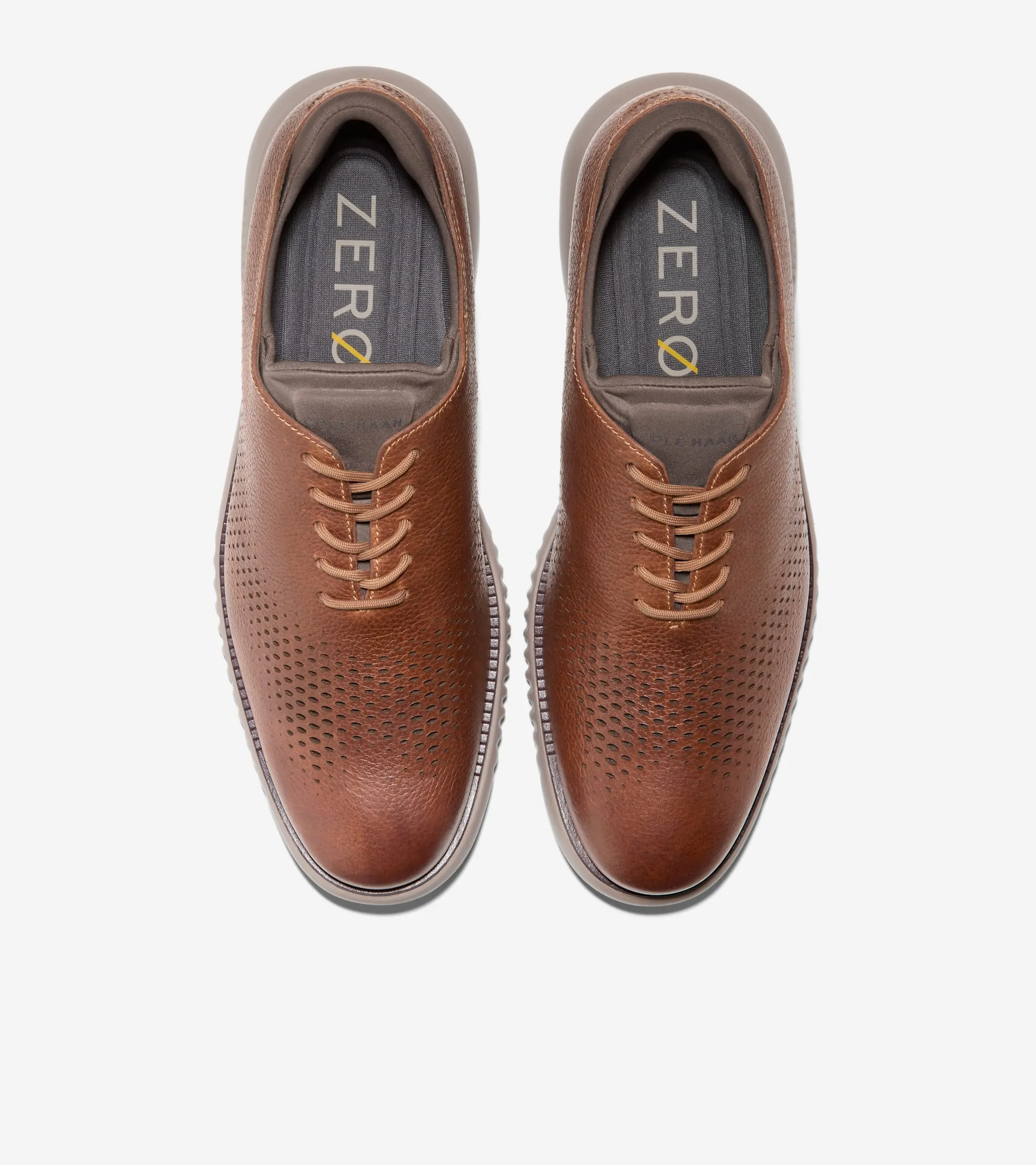 Cole Haan Chaussures Homme 2.ZEROGRAND Oxford à Bout Effilé Doublé avec Motif Aile Laser