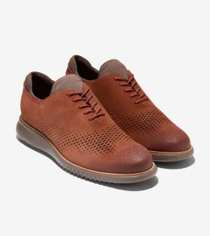 Cole Haan Chaussures Homme 2.ZEROGRAND Oxford à Bout Effilé Doublé avec Motif Aile Laser