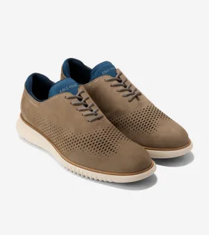 Cole Haan Chaussures Homme 2.ZEROGRAND Oxford à Bout Effilé Doublé avec Motif Aile Laser