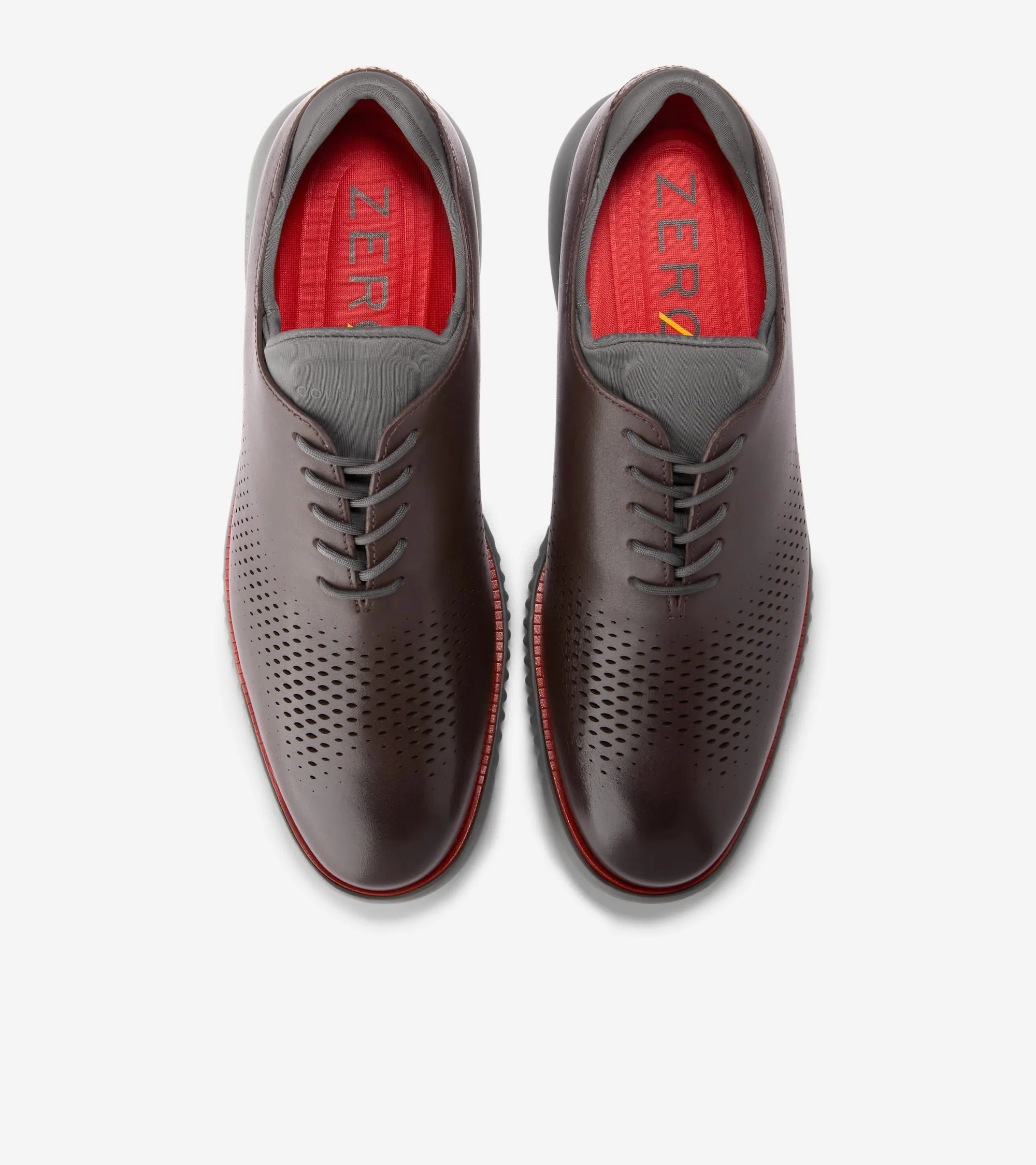 Cole Haan Chaussures Homme 2.ZEROGRAND Oxford à Bout Effilé Doublé avec Motif Aile Laser
