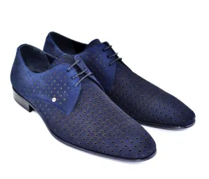 Corrente 2414 Oxford en daim à lacets - Marine