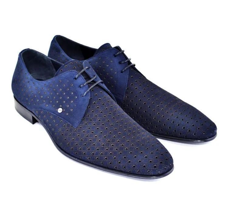Corrente 2414 Oxford en daim à lacets - Marine