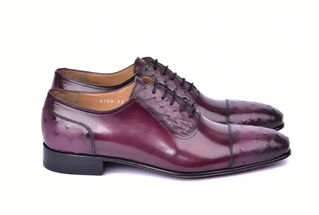 Corrente 6708 Oxford à lacets avec bout cap-toe - Bordeaux