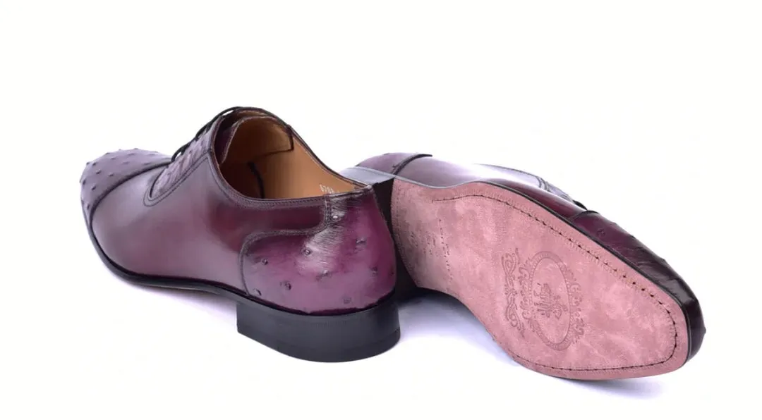 Corrente 6708 Oxford à lacets avec bout cap-toe - Bordeaux