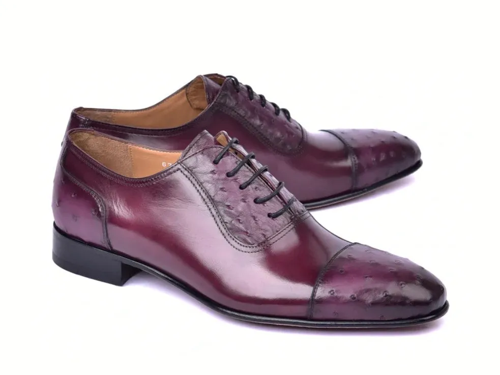 Corrente 6708 Oxford à lacets avec bout cap-toe - Bordeaux