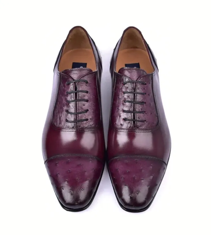 Corrente 6708 Oxford à lacets avec bout cap-toe - Bordeaux