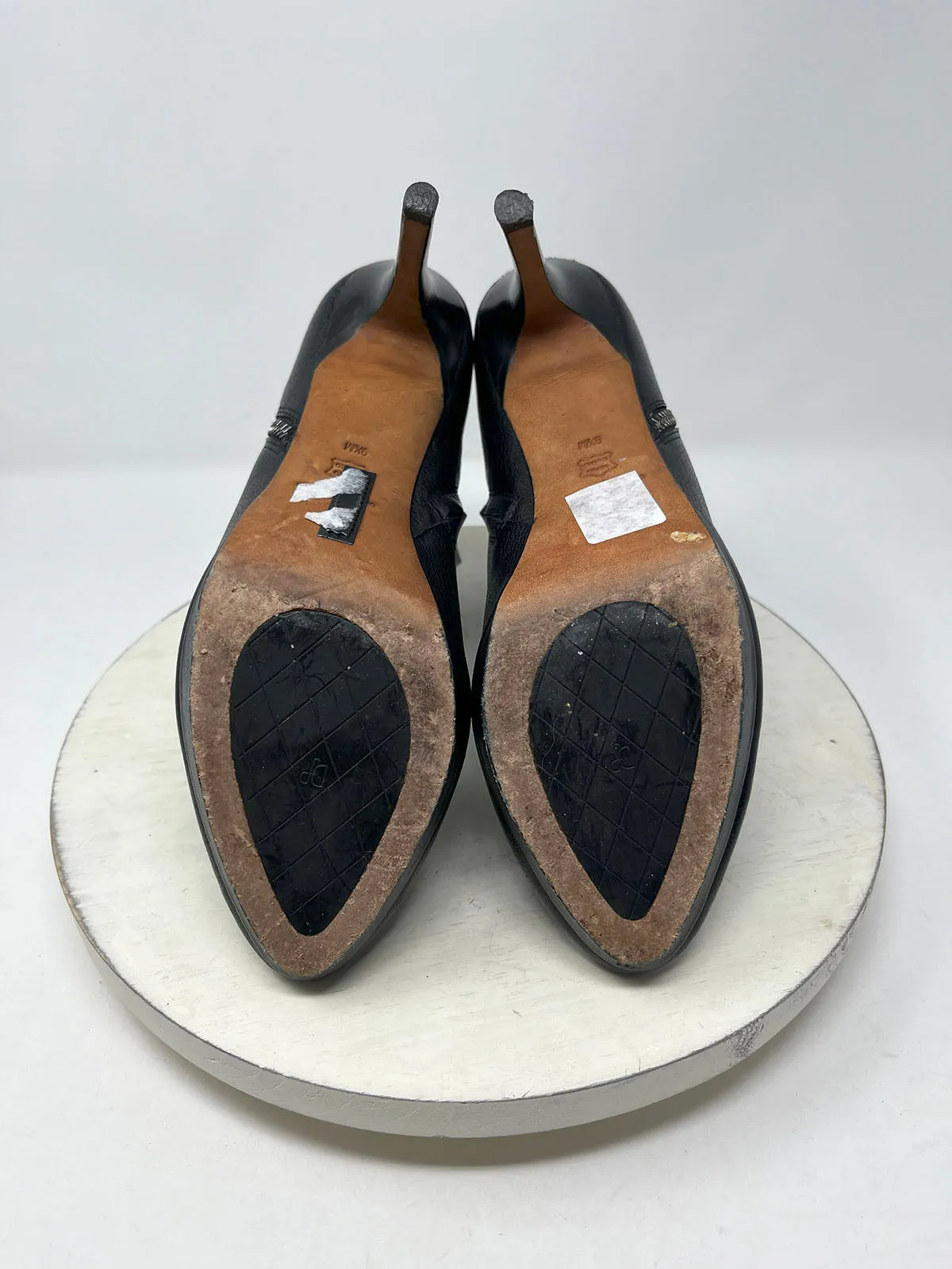 Bottines Donald J Pliner Taille 9.5 en Cuir Noir Granuleux