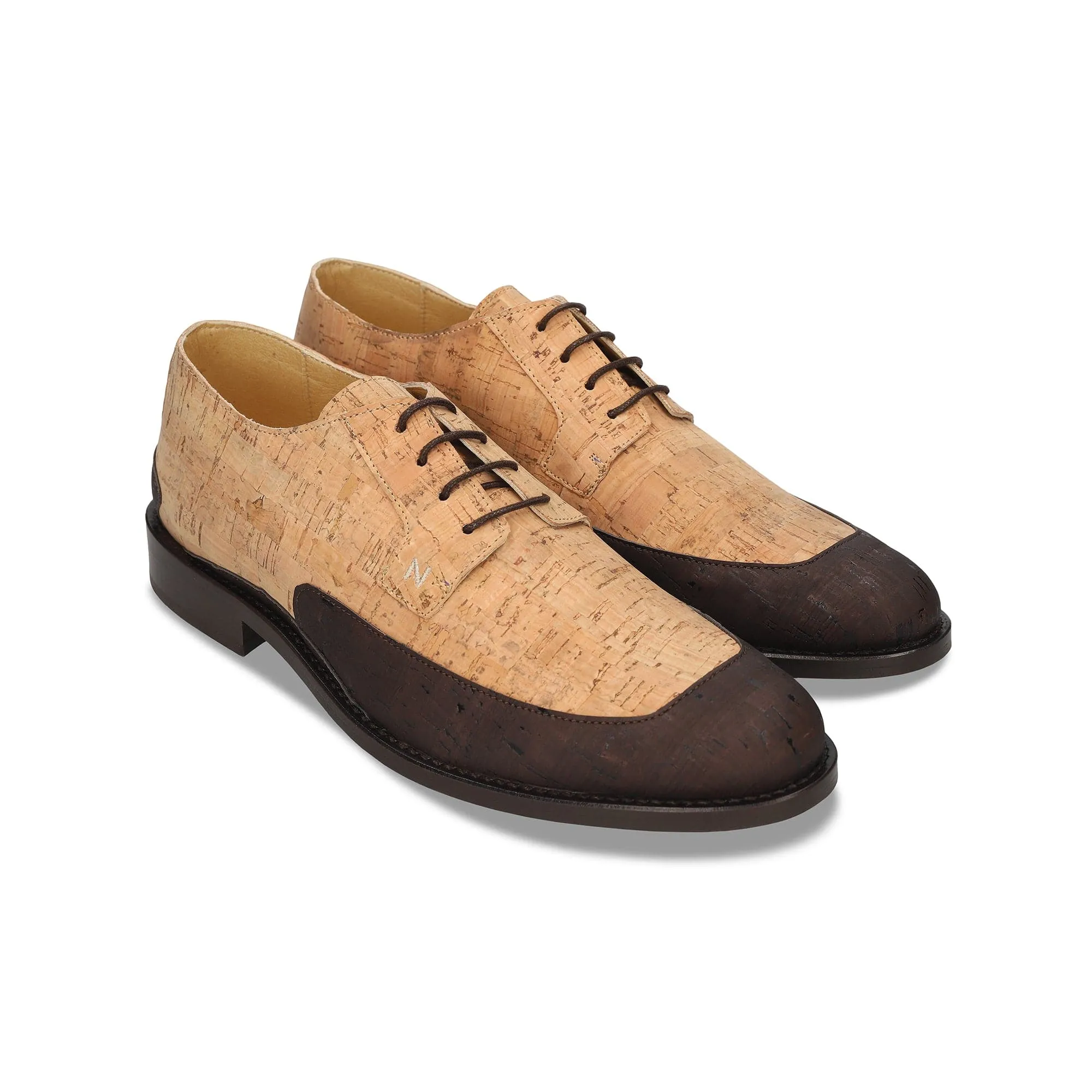 Chaussures Derby Vegan en Liège pour Homme Emil | Marron