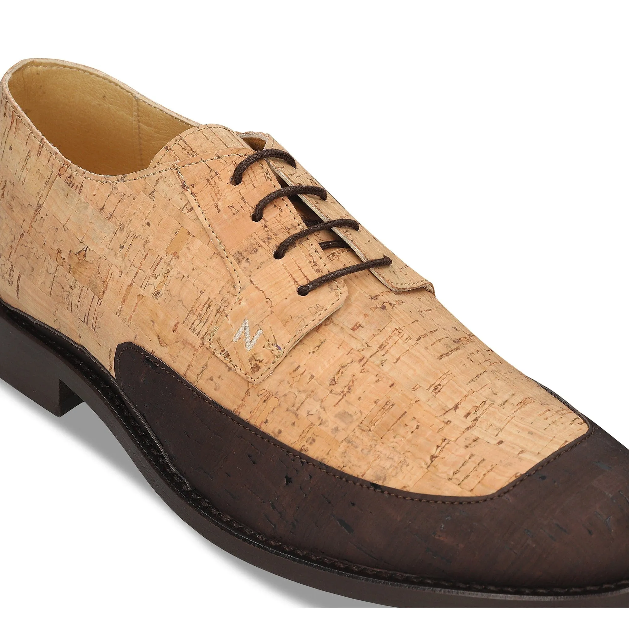 Chaussures Derby Vegan en Liège pour Homme Emil | Marron