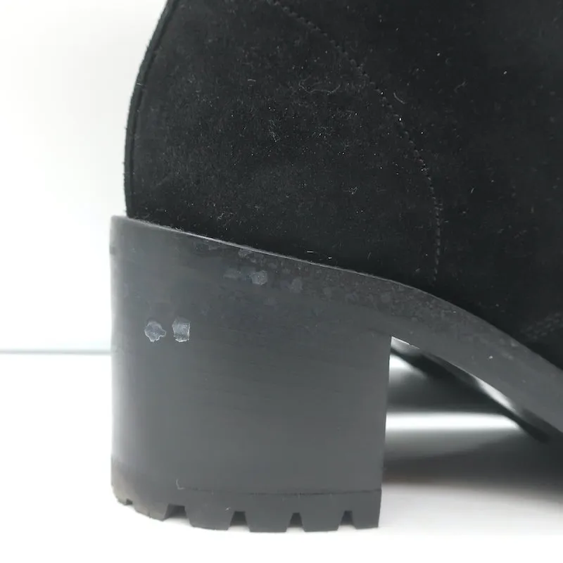 Bottes de combat Gianvito Rossi Croft à zip latéral en daim noir taille 39 avec lacets