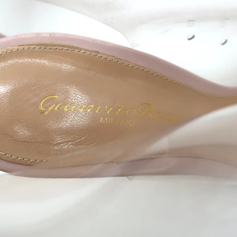 Bottines Gianvito Rossi Helmut Plexi à Lacets en PVC et Cuir Rose Taille 39