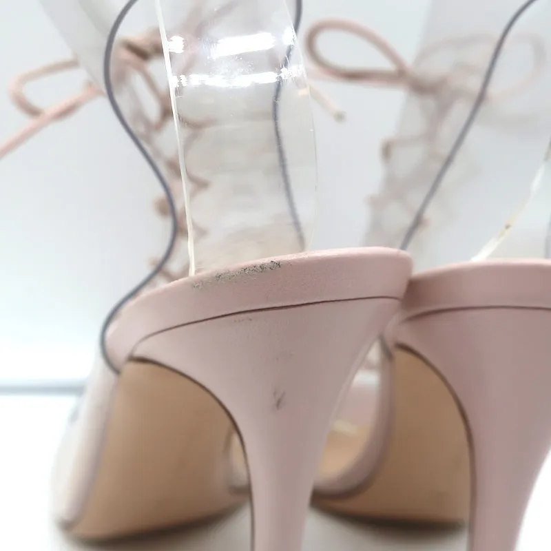 Bottines Gianvito Rossi Helmut Plexi à Lacets en PVC et Cuir Rose Taille 39