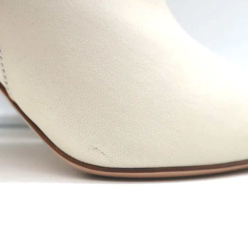 Bottes chelsea Gianvito Rossi Levy 85 en cuir crème taille 36.5 à bout pointu