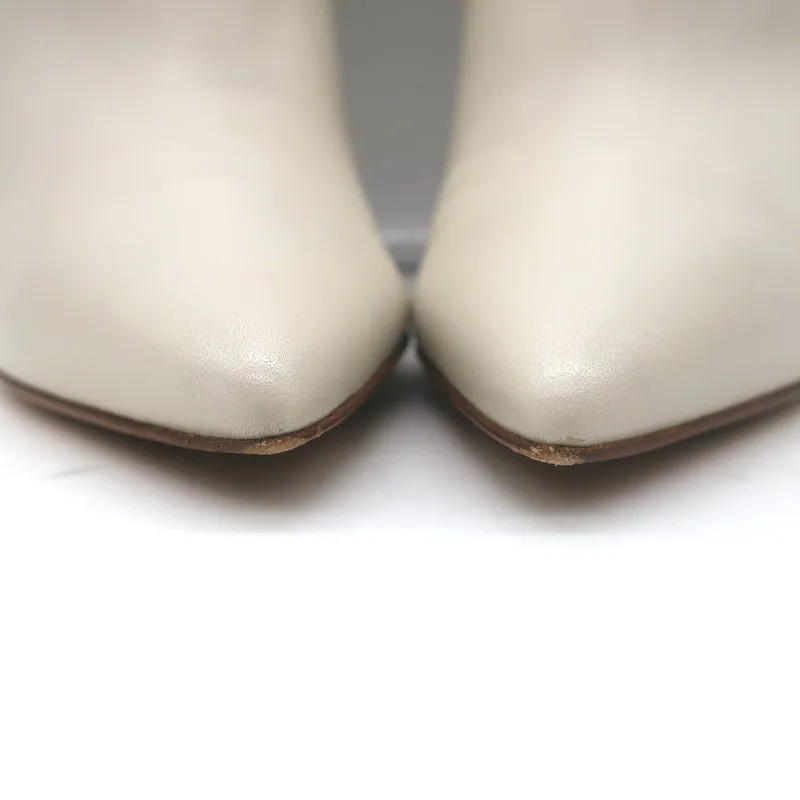 Bottes chelsea Gianvito Rossi Levy 85 en cuir crème taille 36.5 à bout pointu