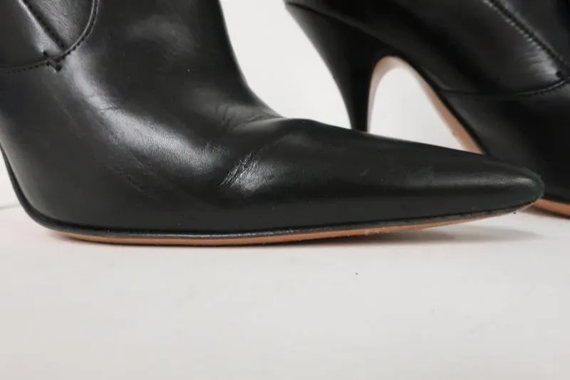 Bottes cheville Givenchy Infinity en cuir noir à motifs superposés pointure 37 à bout pointu