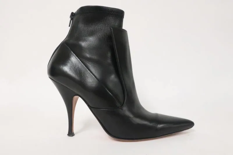 Bottes cheville Givenchy Infinity en cuir noir à motifs superposés pointure 37 à bout pointu