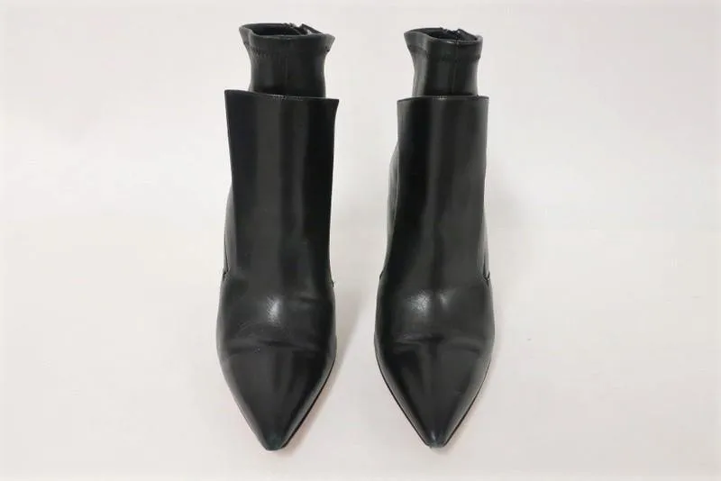 Bottes cheville Givenchy Infinity en cuir noir à motifs superposés pointure 37 à bout pointu