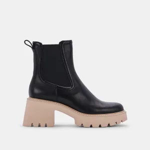 BOTTINES HAWK H2O EN CUIR NOIR