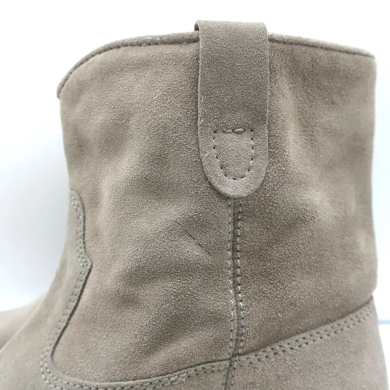 Bottes Isabel Marant Crisi en daim gris taupe taille 38 à talon caché