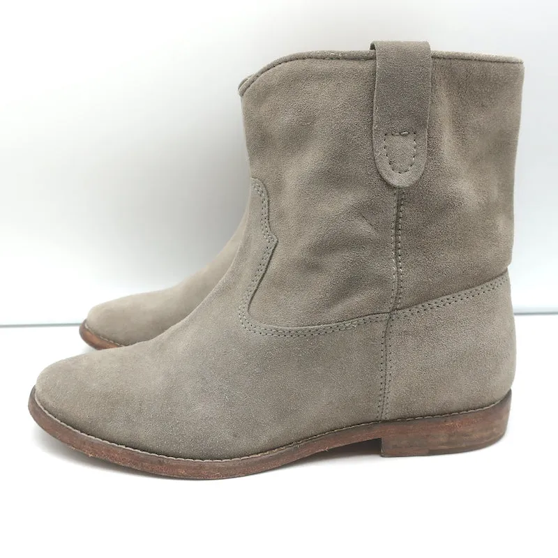 Bottes Isabel Marant Crisi en daim gris taupe taille 38 à talon caché