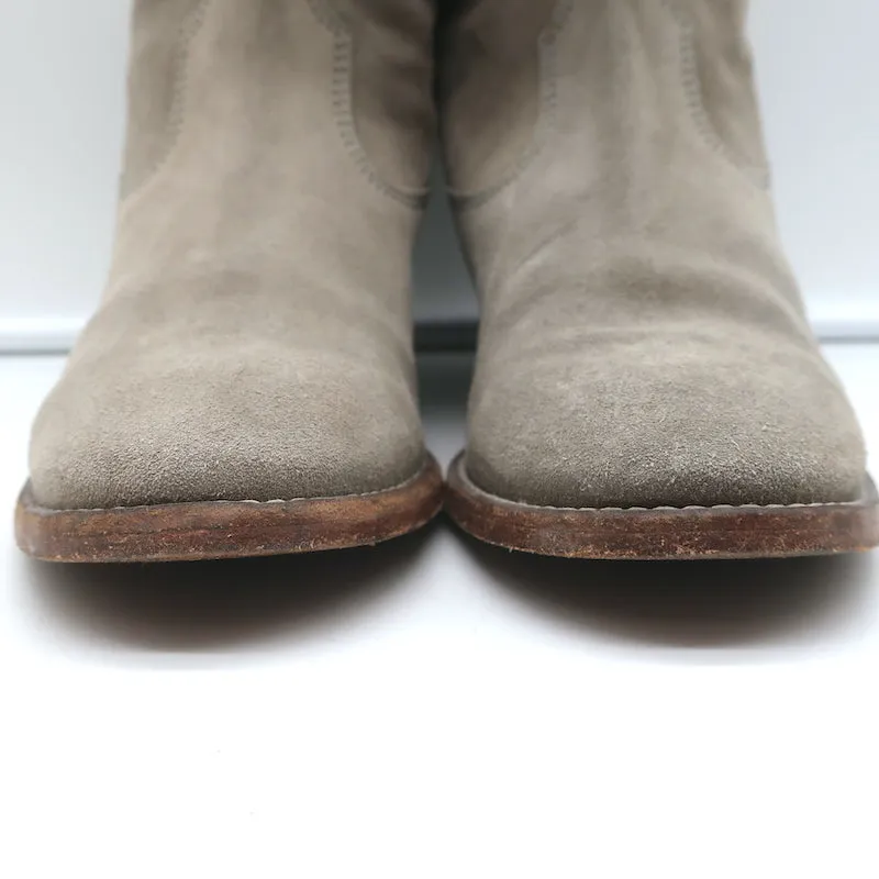 Bottes Isabel Marant Crisi en daim gris taupe taille 38 à talon caché