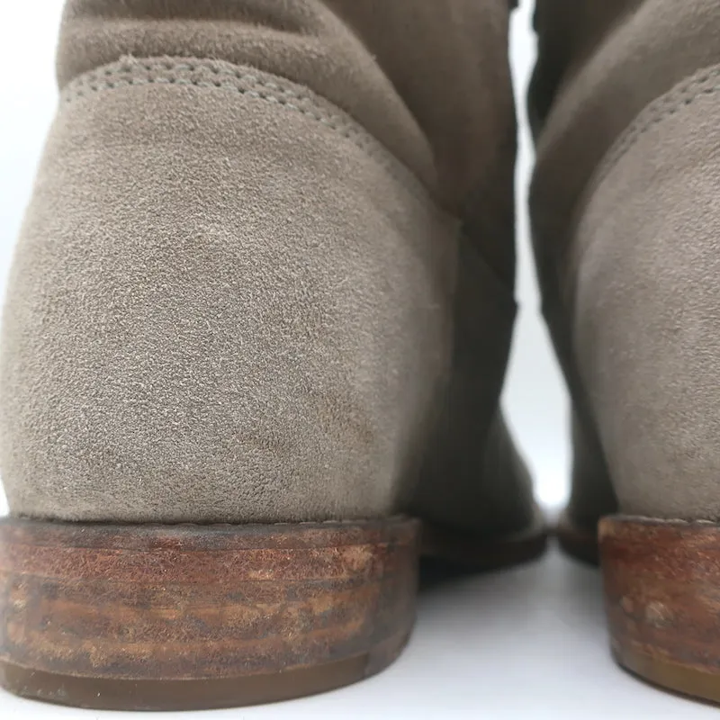 Bottes Isabel Marant Crisi en daim gris taupe taille 38 à talon caché