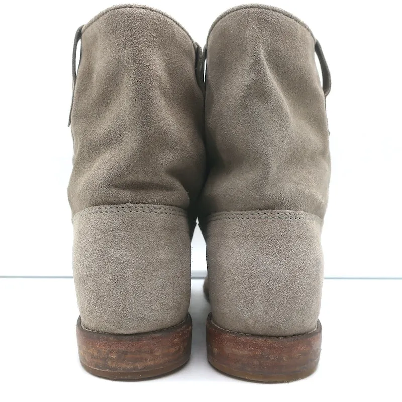 Bottes Isabel Marant Crisi en daim gris taupe taille 38 à talon caché