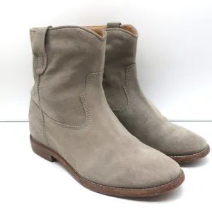 Bottes Isabel Marant Crisi en daim gris taupe taille 38 à talon caché