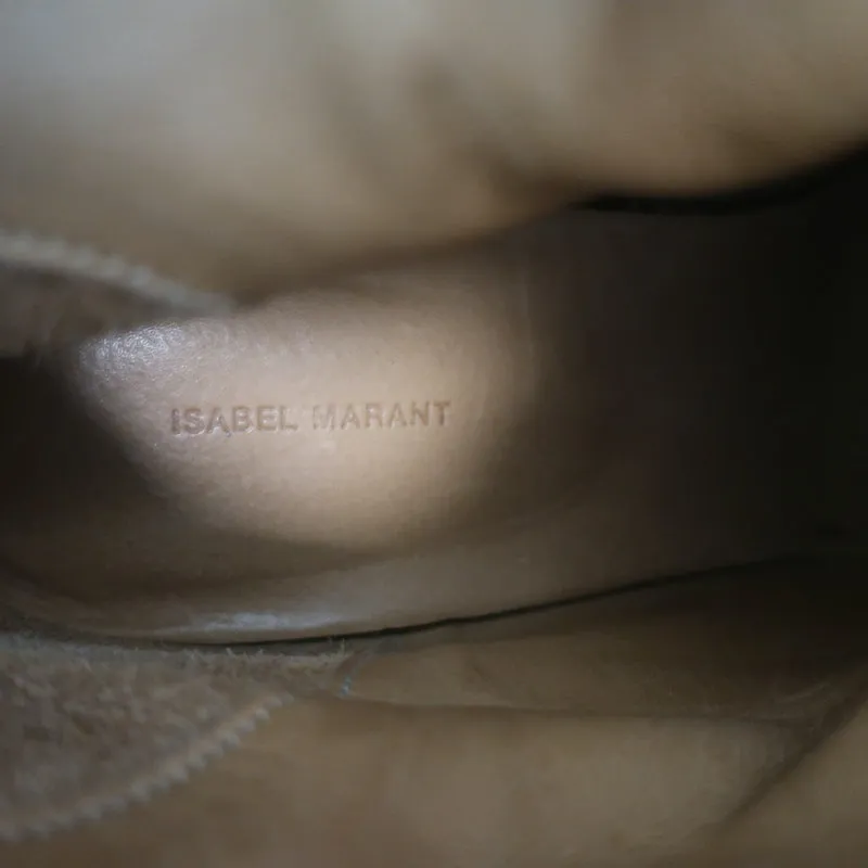 Bottes Isabel Marant Crisi en daim gris taupe taille 38 à talon caché