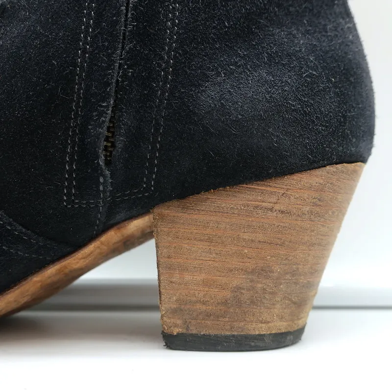Bottes chelsea Isabel Marant Dicker en daim noir taille 38, style western