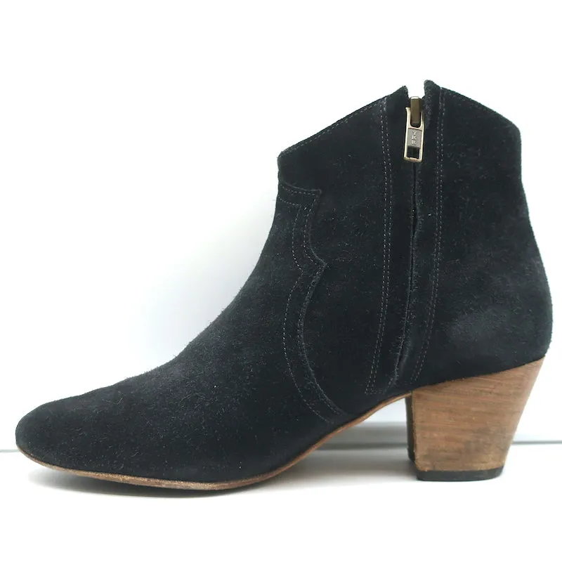 Bottes chelsea Isabel Marant Dicker en daim noir taille 38, style western