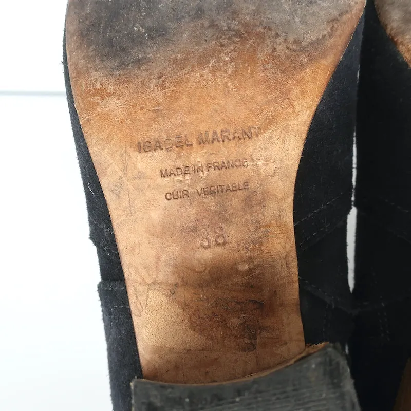 Bottes chelsea Isabel Marant Dicker en daim noir taille 38, style western