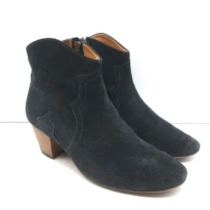 Bottes chelsea Isabel Marant Dicker en daim noir taille 38, style western