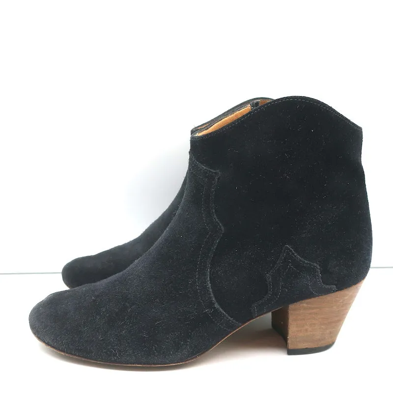 Bottes chelsea Isabel Marant Dicker en daim noir taille 38, style western