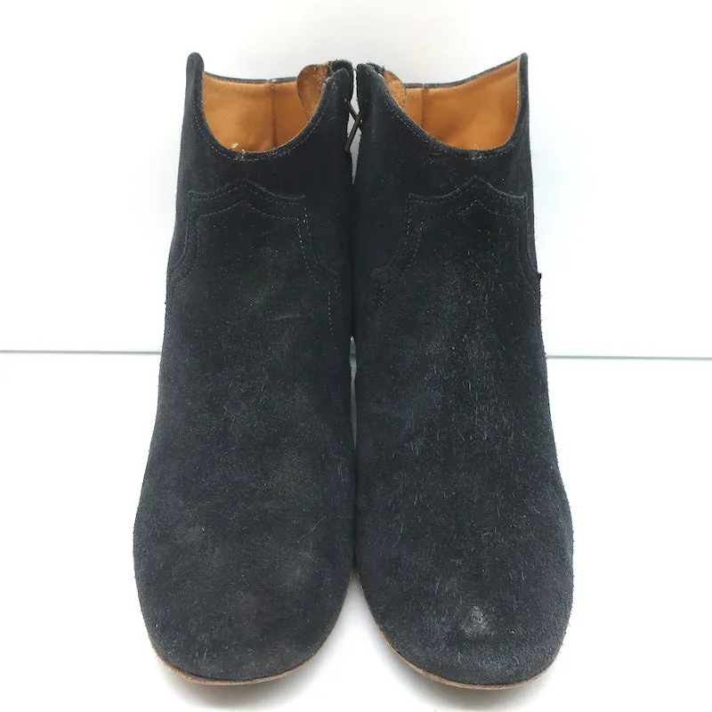 Bottes chelsea Isabel Marant Dicker en daim noir taille 38, style western