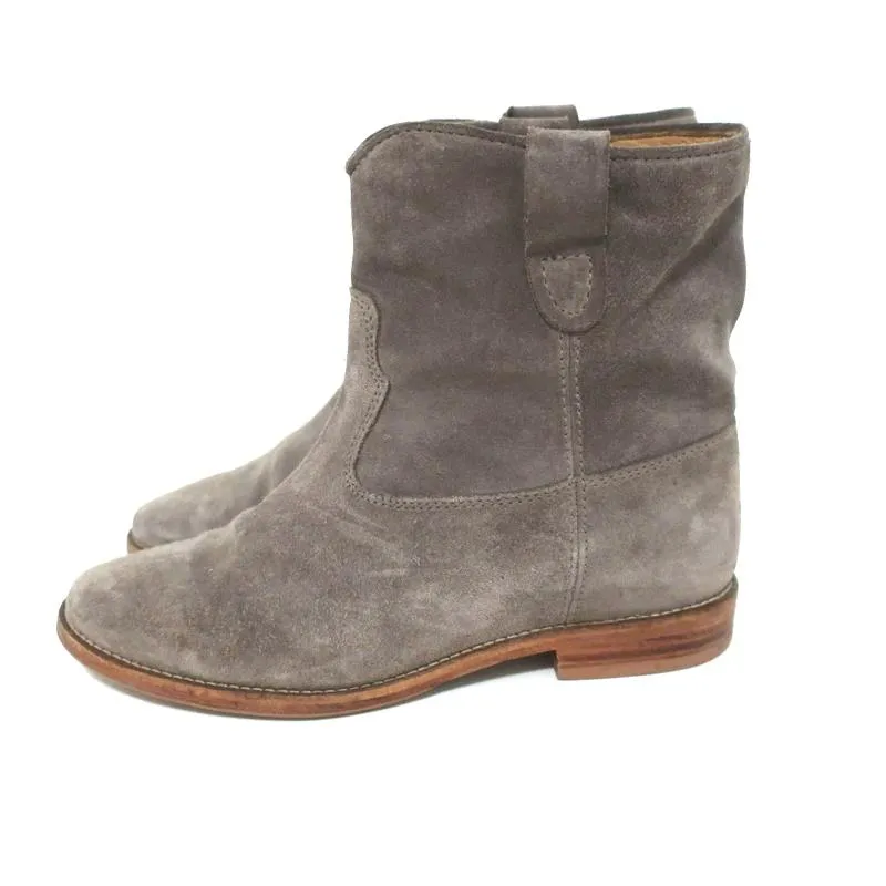 Isabel Marant Etoile Crisi Bottines Gris Suédé Taille 38 Bottines à Talon Caché