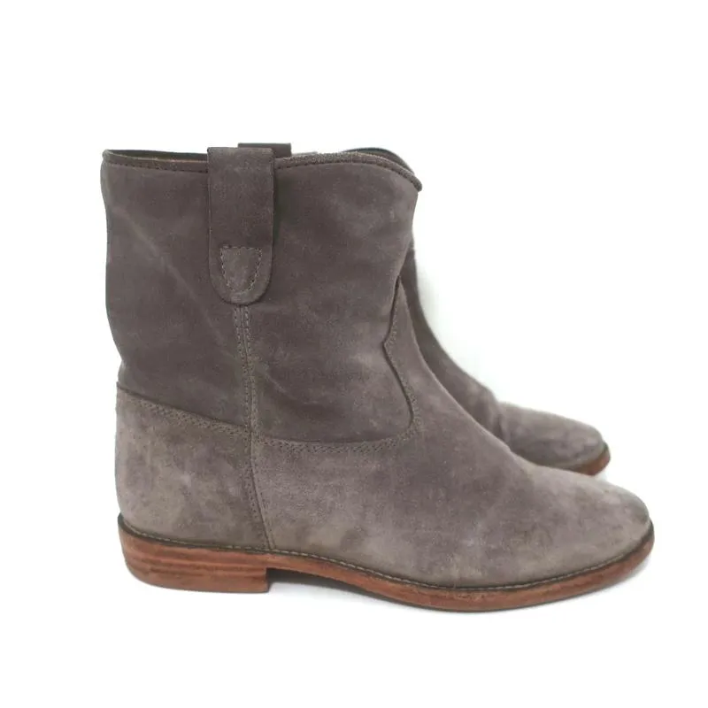 Isabel Marant Etoile Crisi Bottines Gris Suédé Taille 38 Bottines à Talon Caché