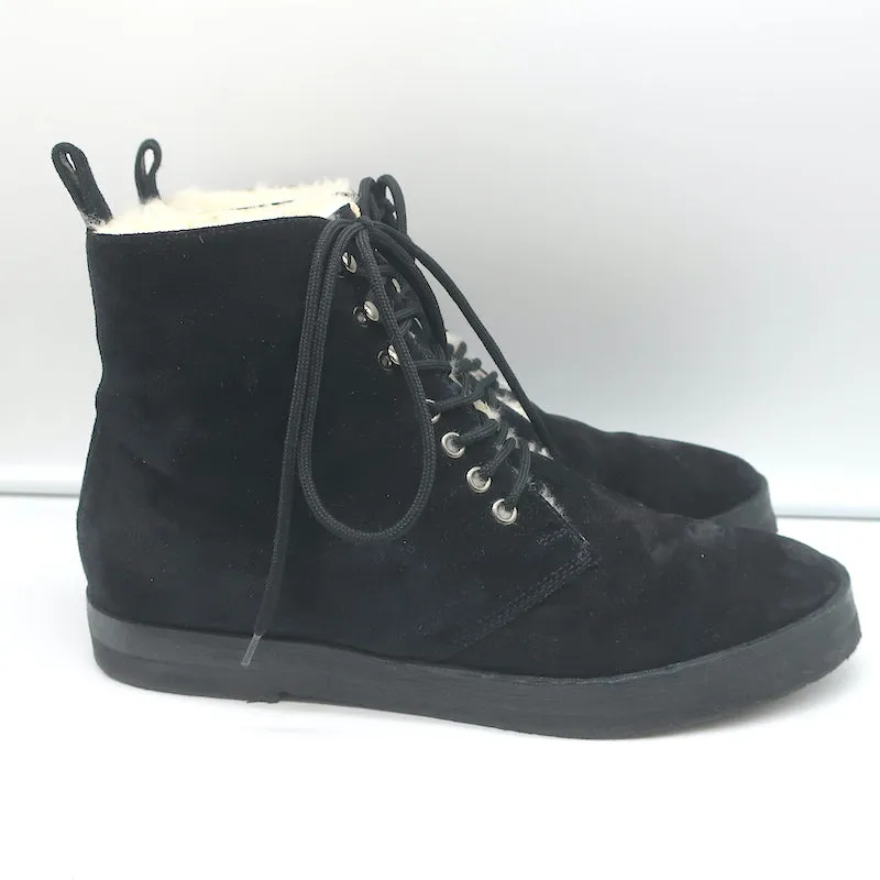 Bottines Jenni Kayne Canyon en Suède Noir avec Doublure en Mouton Taille 41 à Lacets