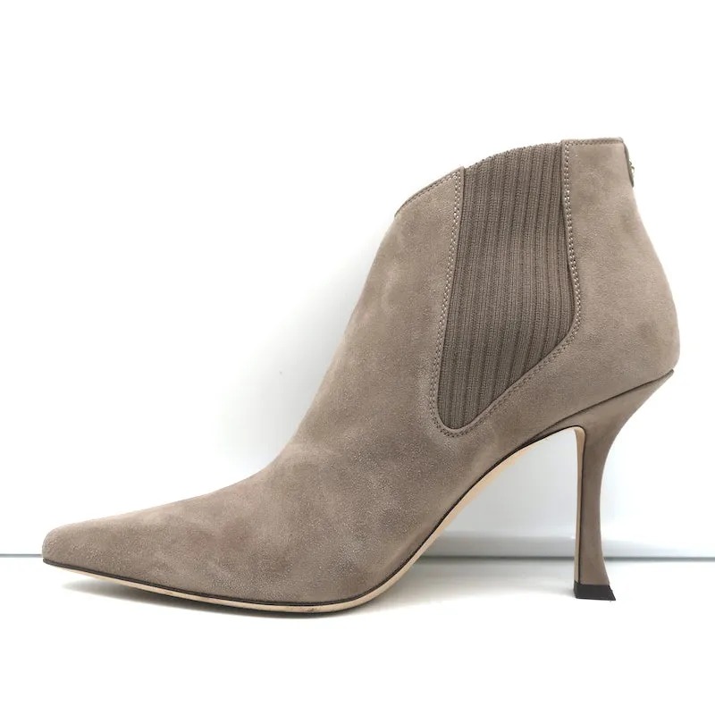 Bottines Jimmy Choo Maiara en daim taupe pointure 39 à bout pointu